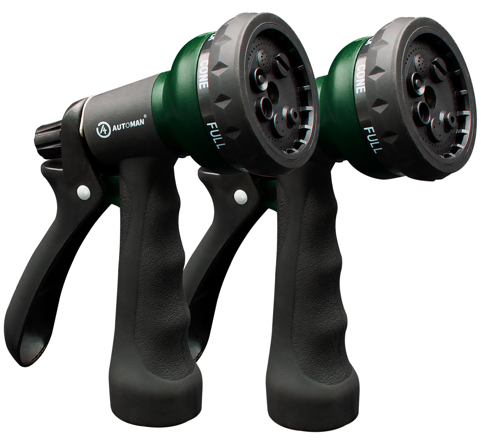 AUTOMAN-Garden-Hose-Nozzle, ABS Water Spray Nozzle with 7 Adjustable Watering Patterns, Slip Resistant for Watering Plants, Lawn& Garden, Washing Cars, Cleaning, Showering Pets & Outdoor Fun.